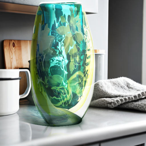 Vase cacatoès parlant sur un comptoir de cuisine