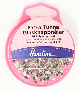 Glasknappnålar extra tunna 0,5x35mm ca 200st
