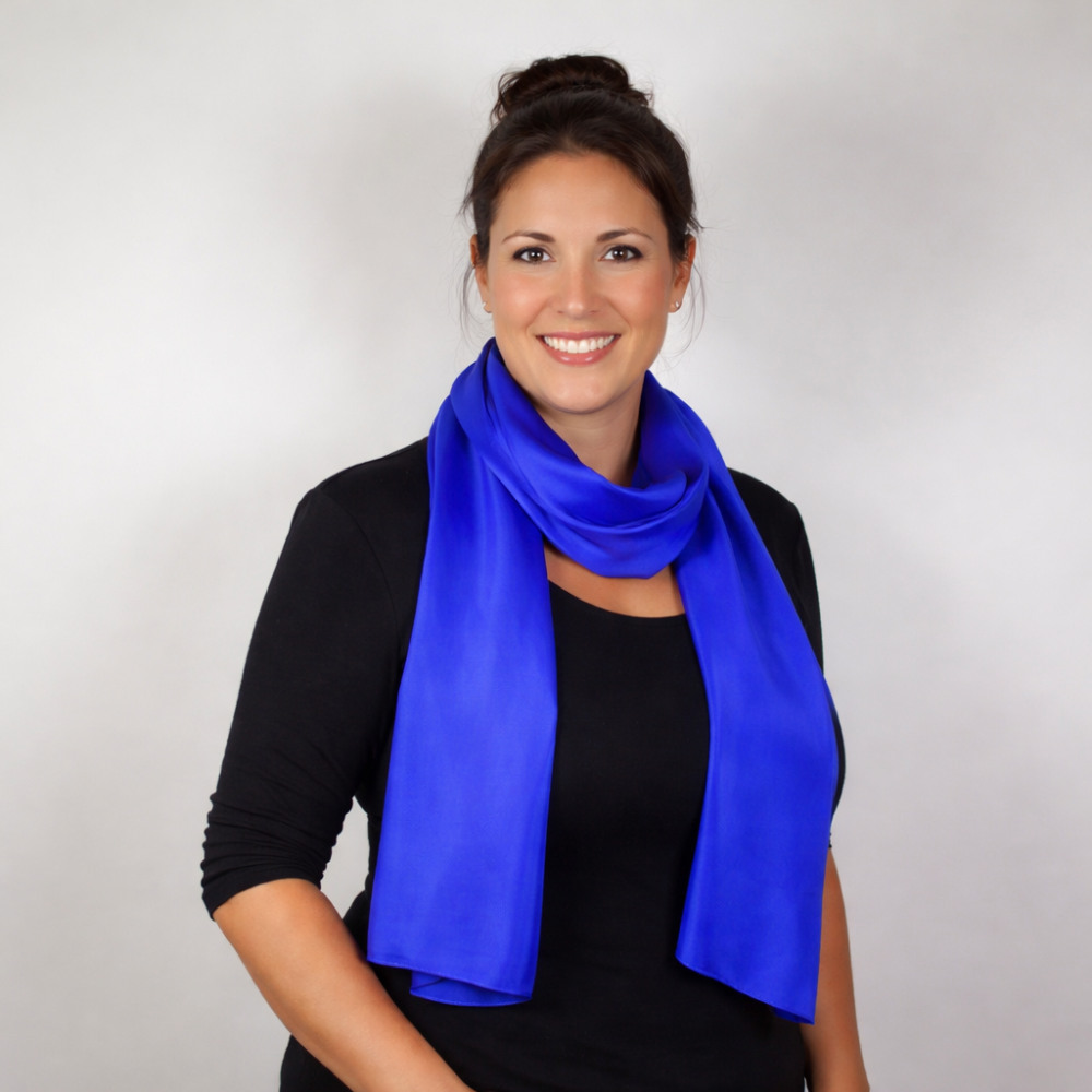 Kungsblå  Sidenscarf Isa