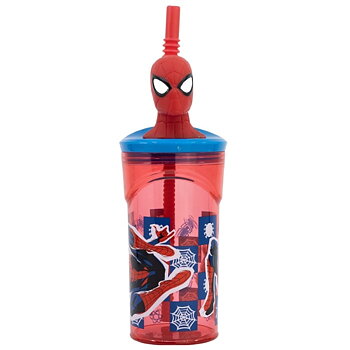 Spiderman Marvel Mugg med Sugrör 3D