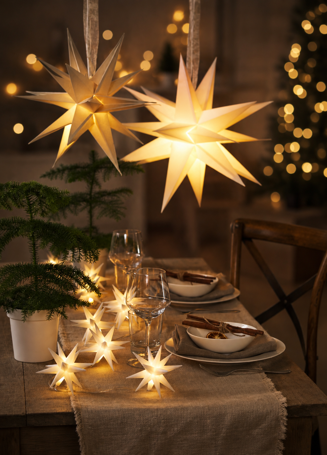 String lights Stars - Warm light - 210 cm - Battery-powered with timer - 2