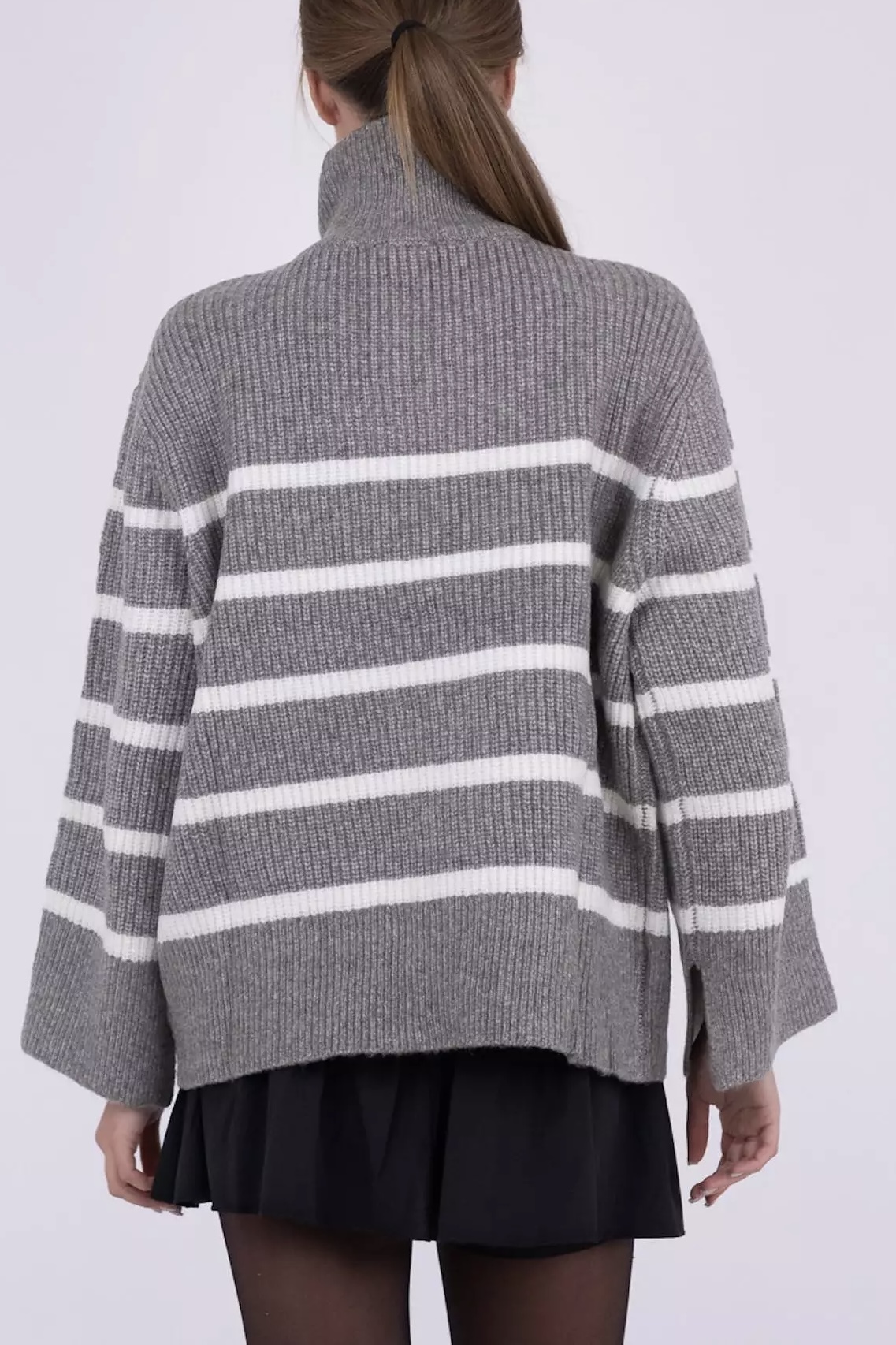 Neo Noir - Nevena Stripe Knit Blouse Grey - 3