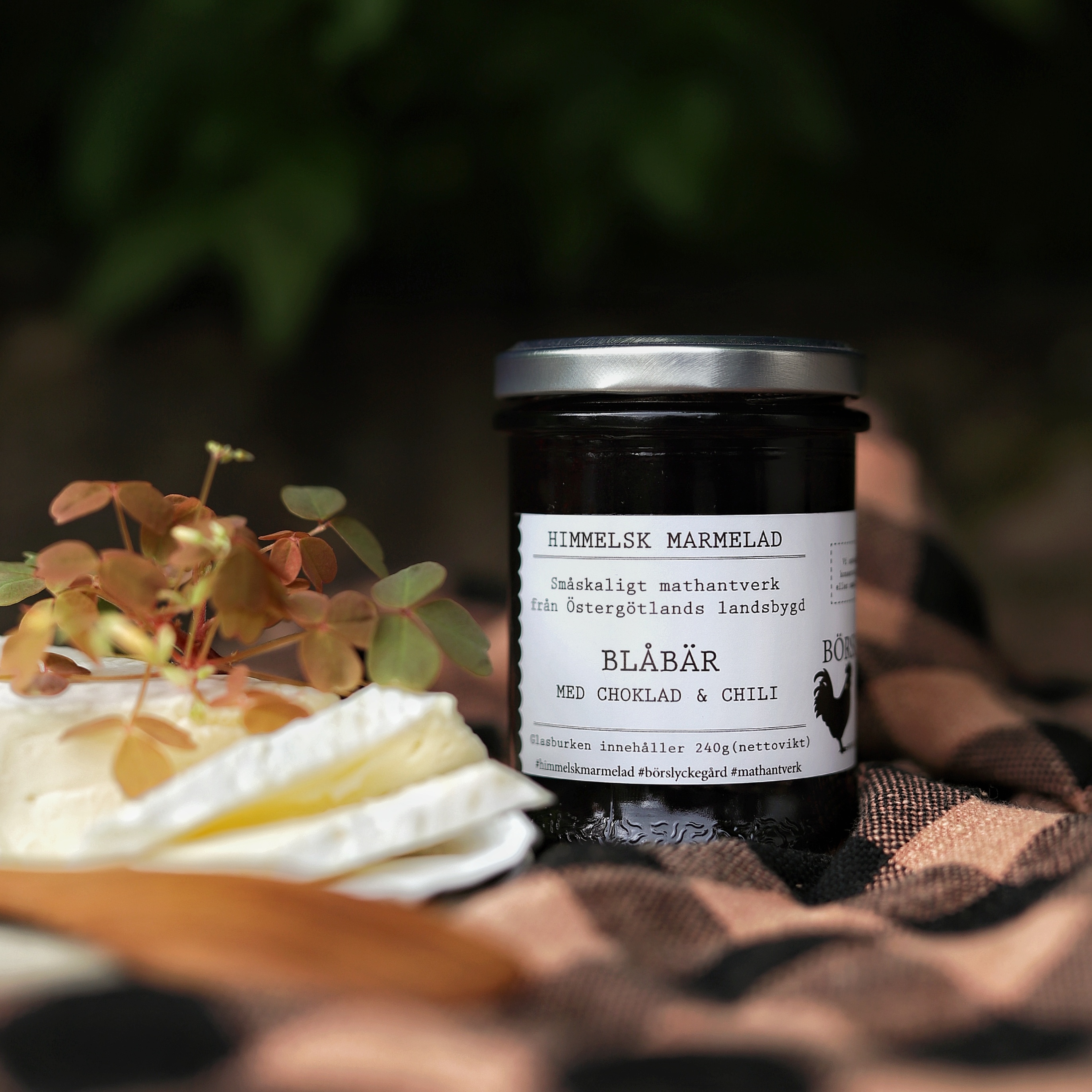 Marmelad blåbär med choklad och chili butik botanik