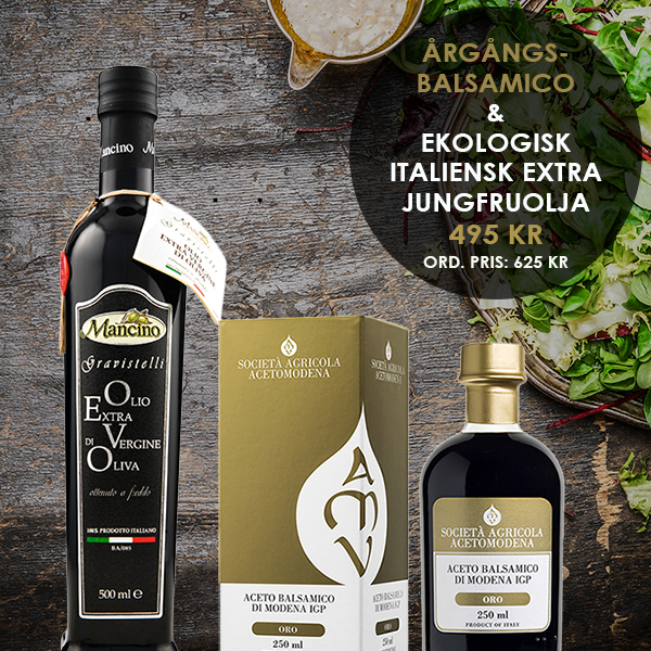 Due Grandi Sapori - årgångsbalsamico & ekologisk italiensk Extra Jungfruolja