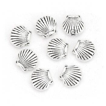Spacer bead  Silver,  Shell