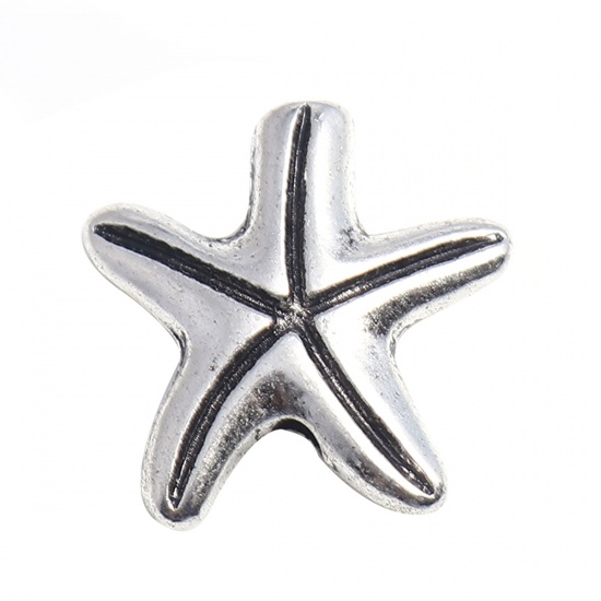 Spacer bead  Silver,  Seastar - 2