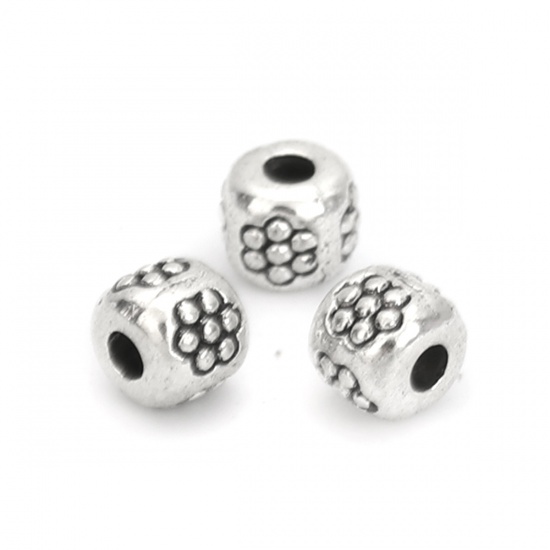 Spacer bead   Silver,  Round patternd - 2