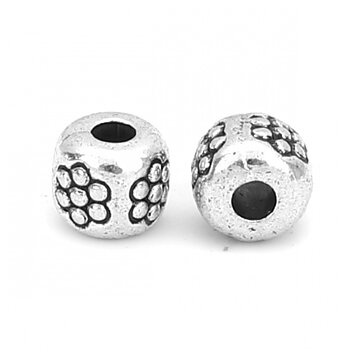 Spacer bead   Silver,  Round patternd