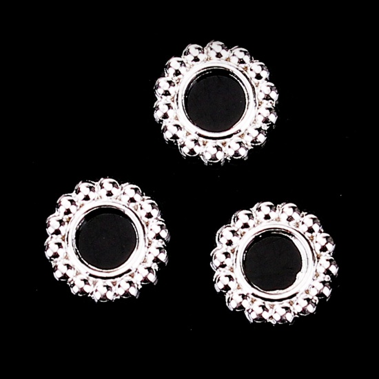 Mellandel/Connector i  silver,  Ring m kulor