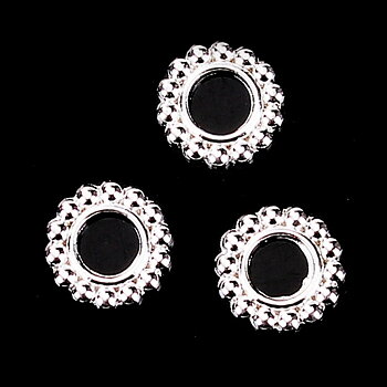Spacer bead/Connector    Silver,  Round dots