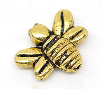 Spacer bead Bee Gold