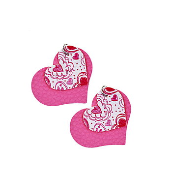 Berlock ,  PU läder, Hjärtan Rosa