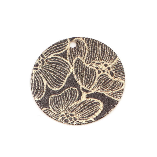 Charm,  Copper round, Lotus gold