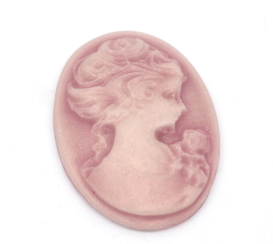 Cabochon in resin, LAdy pink 24mm