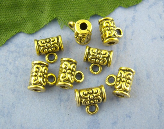 Connector /bail/Berlockhållare - Guld, blomma