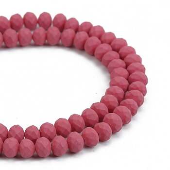 Facetterad rondell , Opak Fuschia 8mm