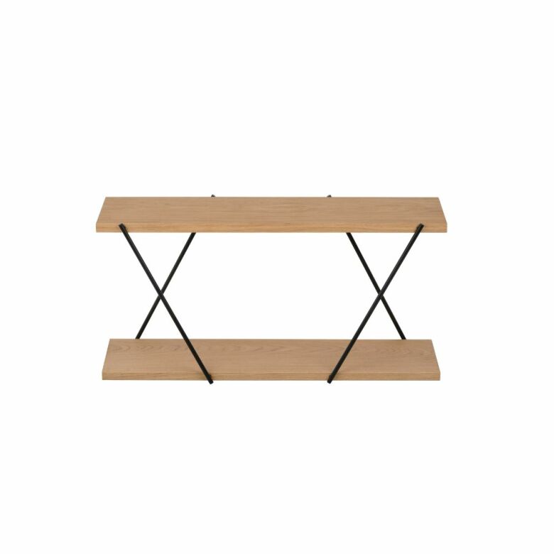 XO2 Vägghylla 2 Plan 80 cm Ek/Svart