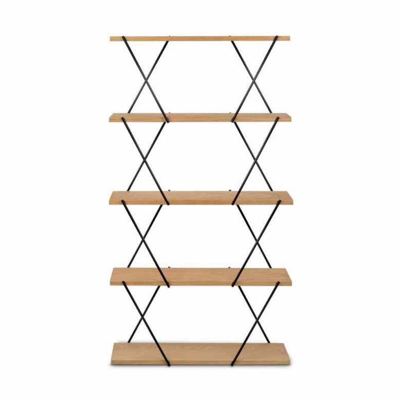 XO2 Vägghylla 2 Plan 80 cm Ek/Svart - 2