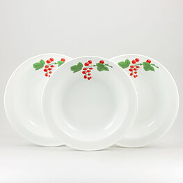 Jackie Lynd (Diamant Blodgivare 1982) Three Deep Plates with Rowan Decor 21 cm