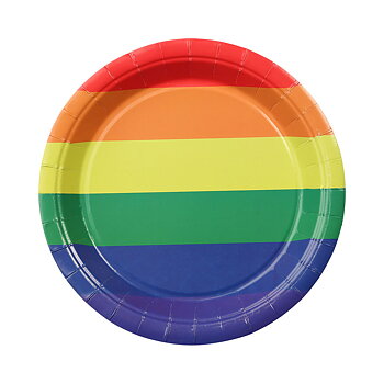 PAPER PLATE RAINBOW 23 CM 8-P