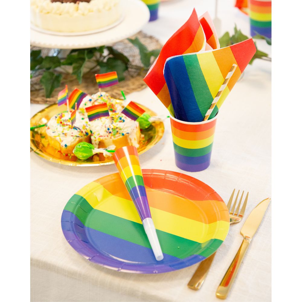 PAPER PLATE RAINBOW 23 CM 8-P - 2