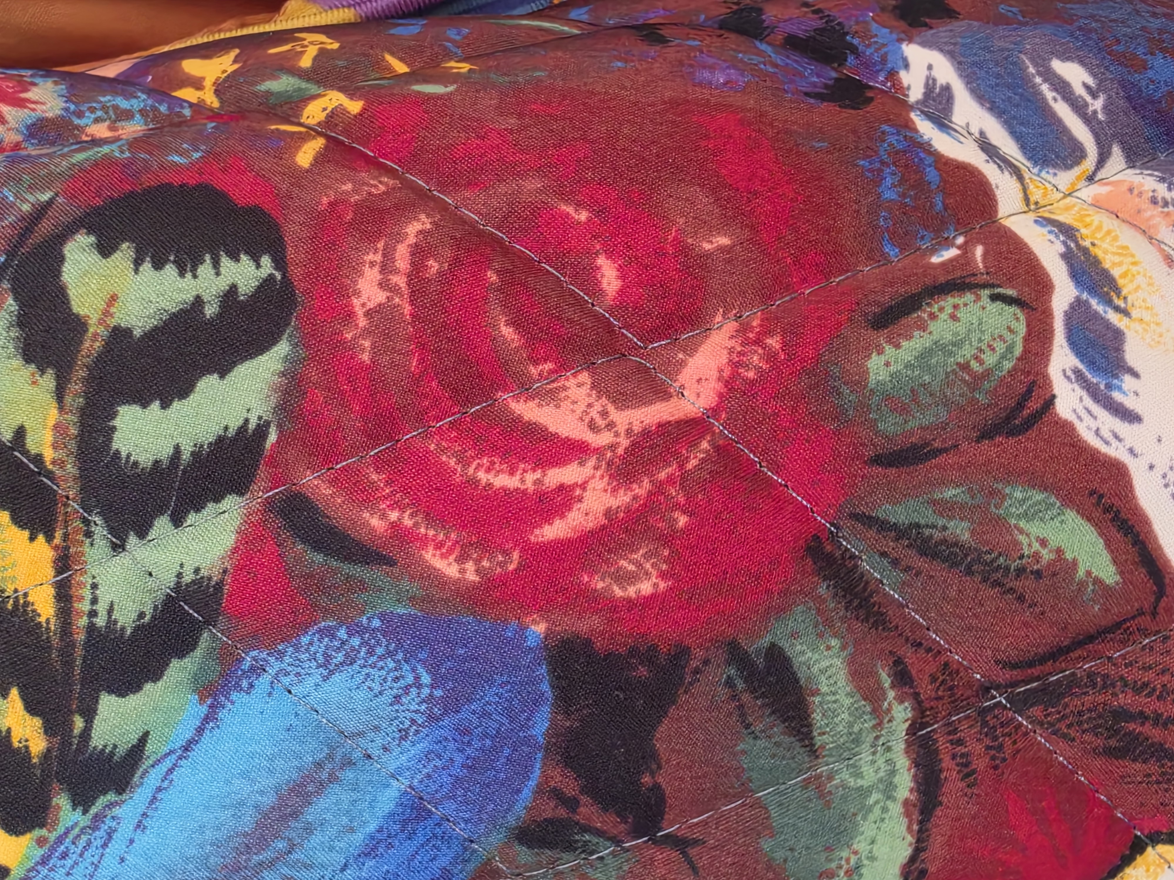 KENZO Jungle quiltad jacka med blommor och hästar storlek M Vintage - 16