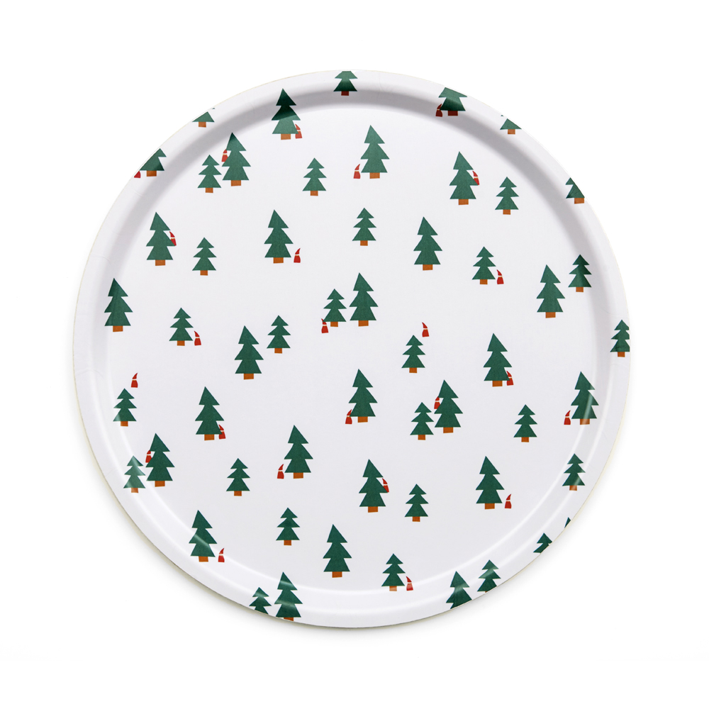 Christmas Forest Round Serving Tray - 38 cm