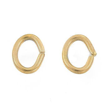Oval metallring öppen rostfritt stål guld