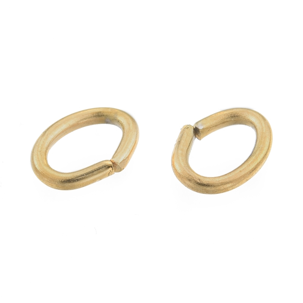 Oval metallring öppen rostfritt stål guld - 2