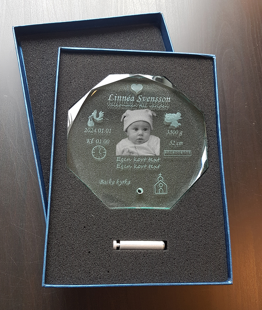 Baptismal gift with image in 2D (150x150x12mm) - 2