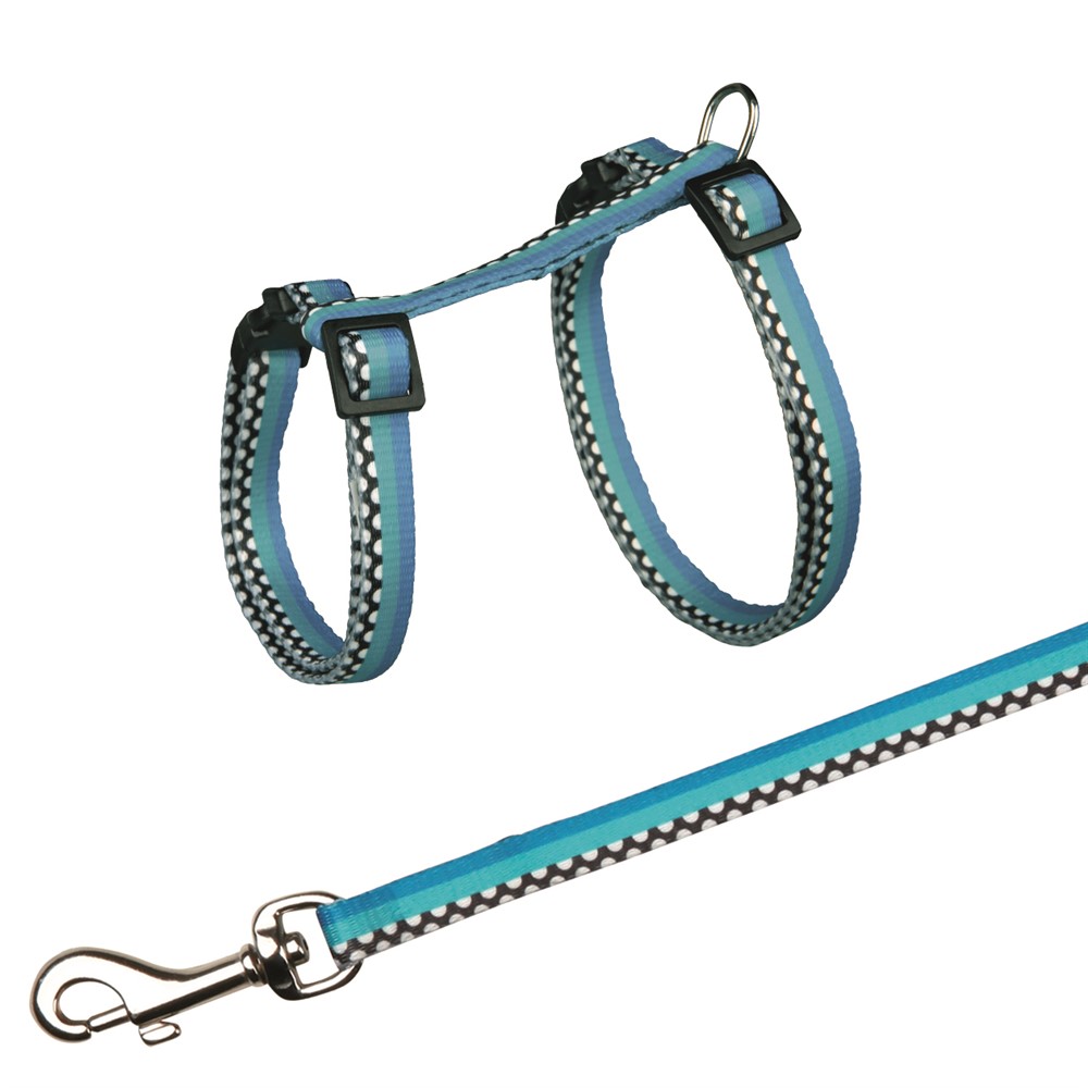 Kattsele med koppel, 27-45 cm/10 mm, 1,20m - 3