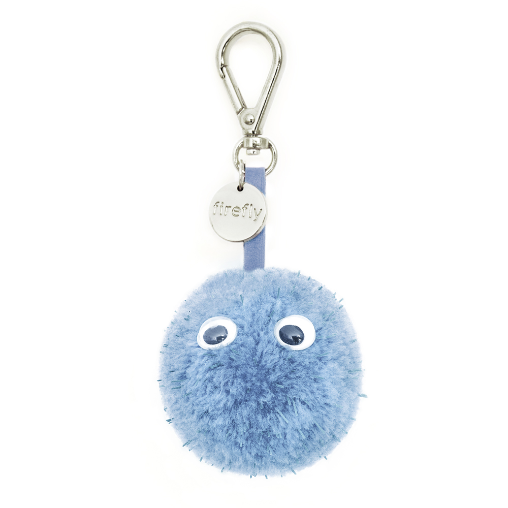 Reflekterande Pom Pom med Ögon - Baby Blue