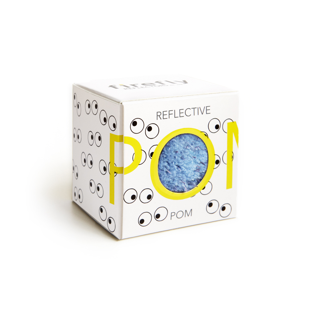 Reflekterande Pom Pom med Ögon - Baby Blue - 5
