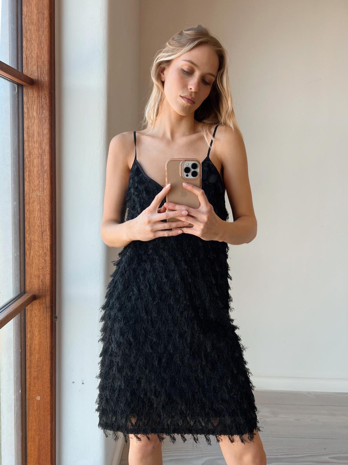 Neo Noir Lilja Fringe Dress, Black - 8