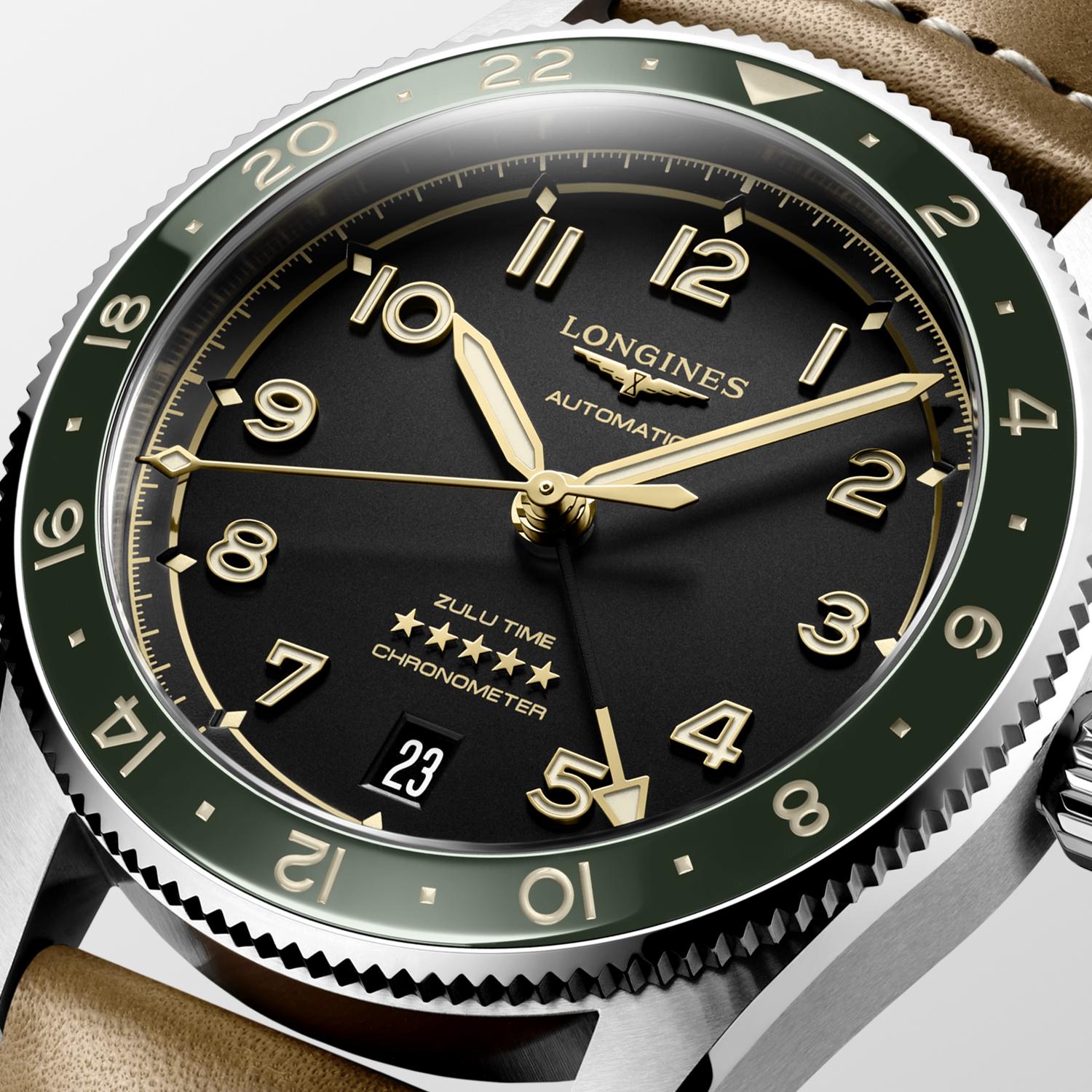 L3.802.4.63.2 Longines Spirit Zulu Time 39 grön