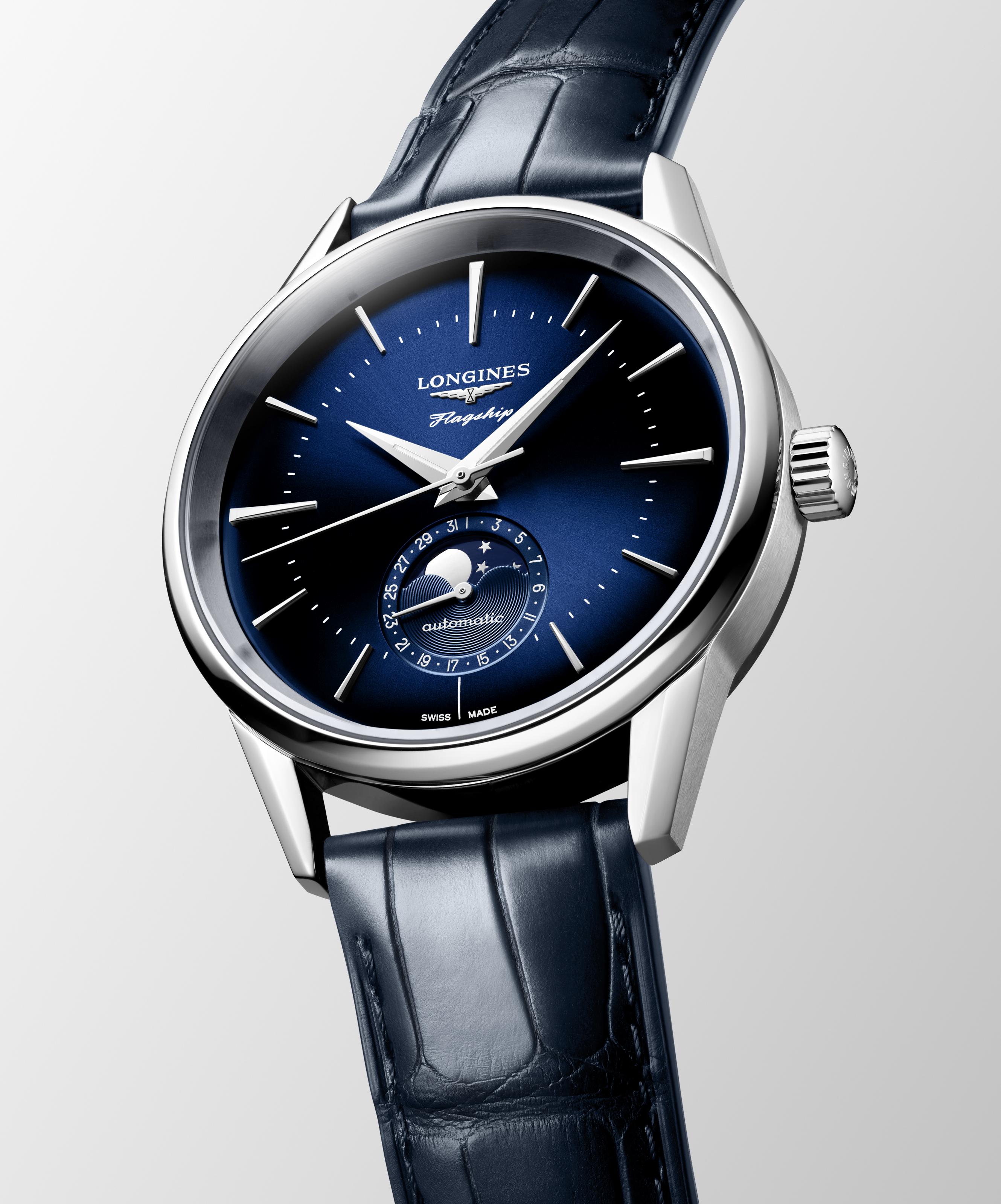 L4.815.4.92.2  Longines Flagship Heritage 38,5 månfas blå