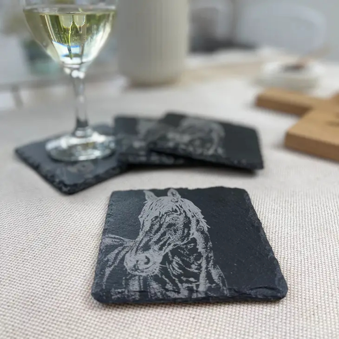 Coaster Selbrae House Slate Horse Motif 4-Pack - 2