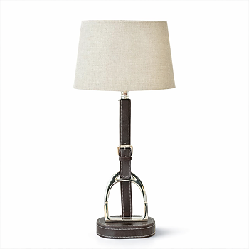 THG Table Lamp with Stirrup Brown