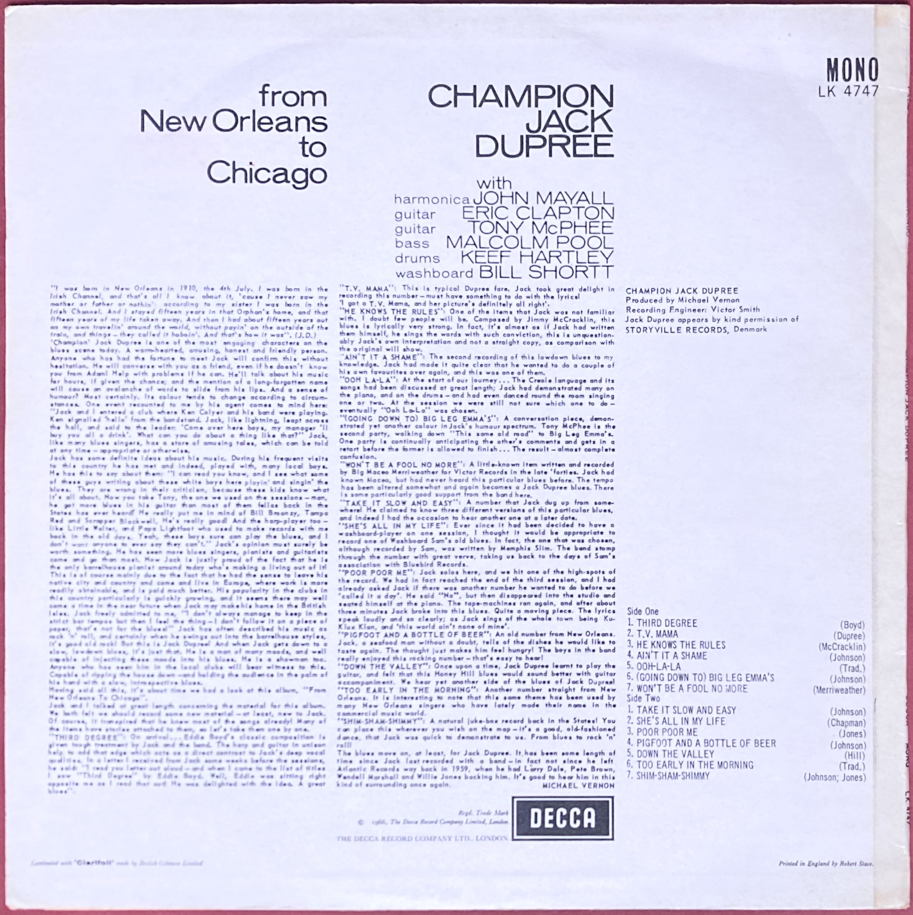CHAMPION JACK DUPREE - From New Orleans to Chicago orig LP 1966 - 3