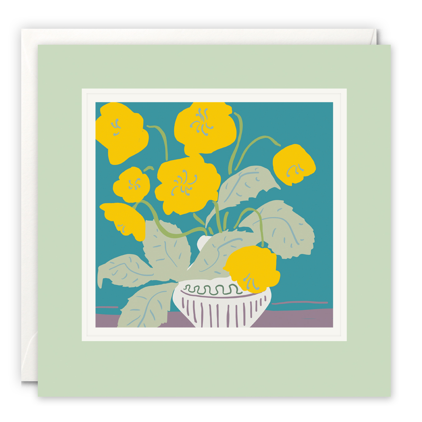 Vase with Yellow Flowers Paintworks Card