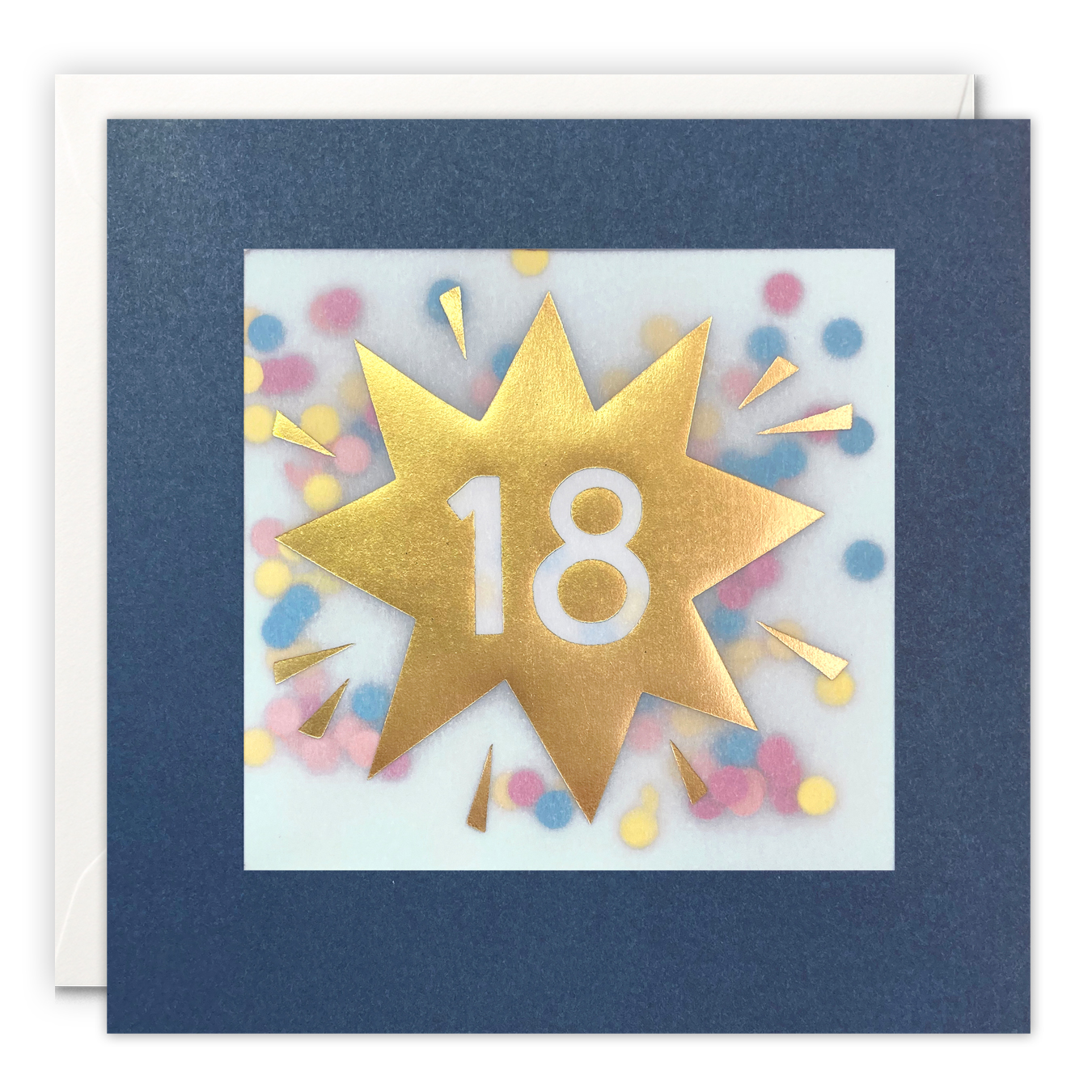 Age 18 Gold Paper Shakies Card