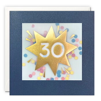 Age 30 Gold Paper Shakies Card