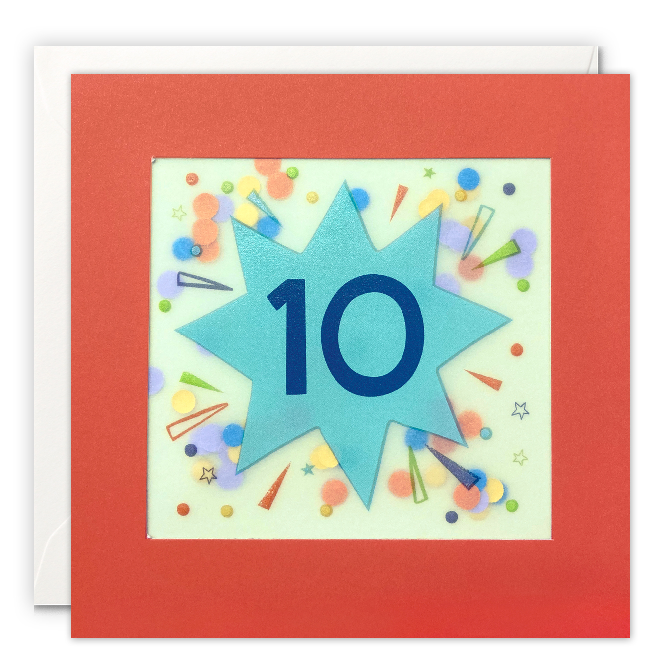Age 10 Star Paper Shakies Card