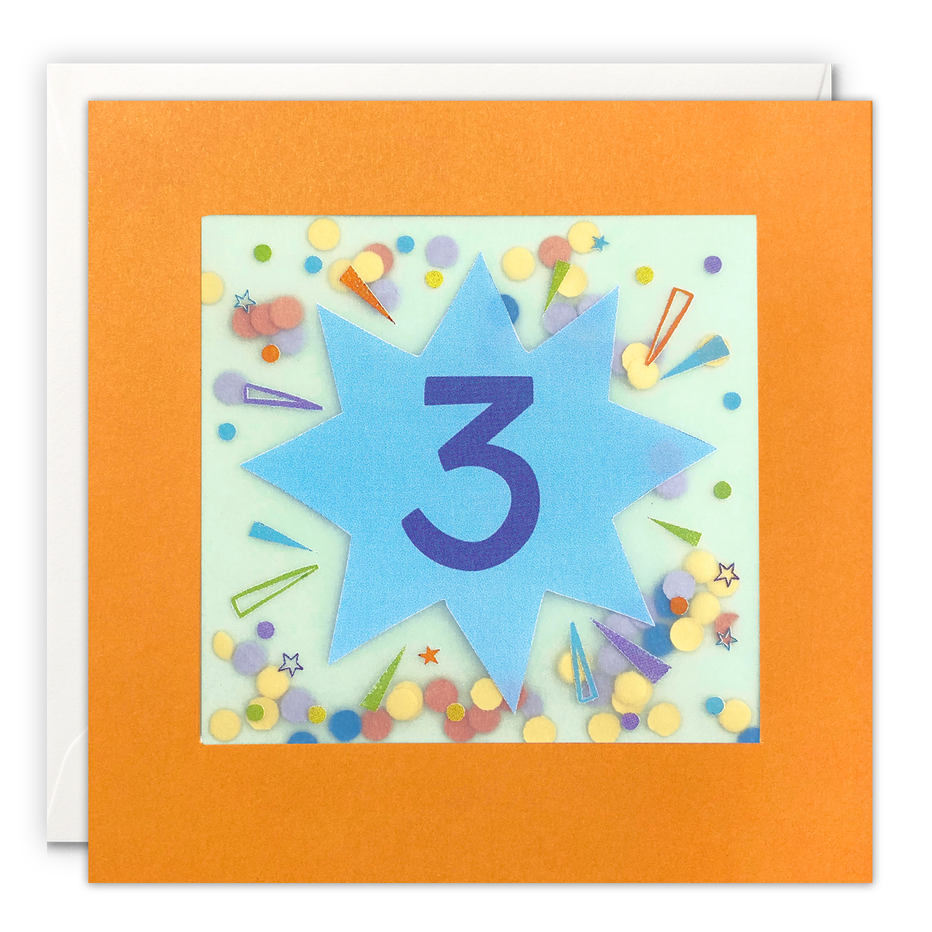 Age 3 Star Paper Shakies Card