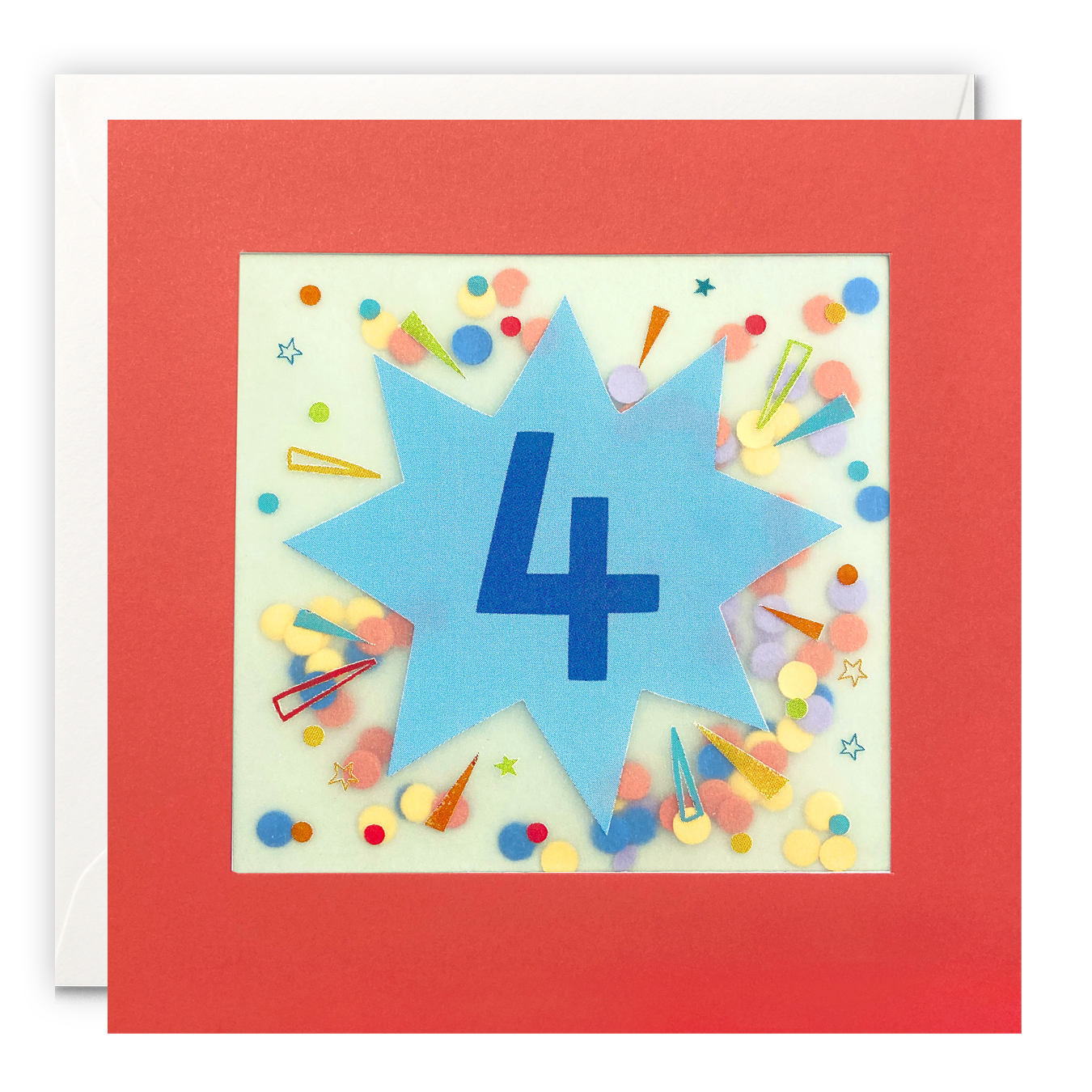 Age 4 Star Paper Shakies Card