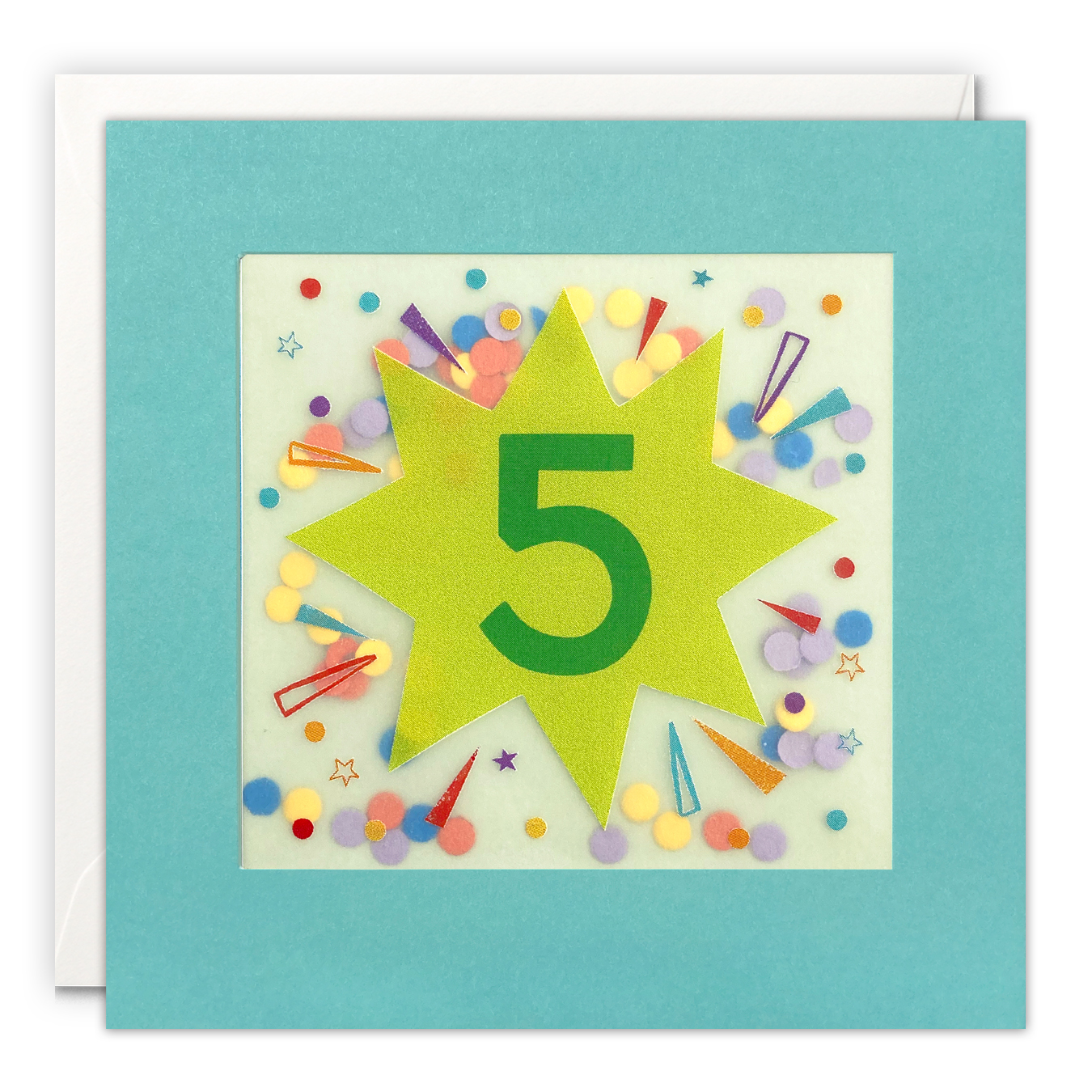 Age 5 Star Paper Shakies Card