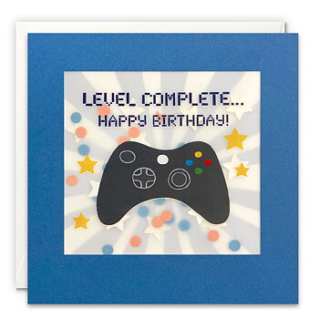Level Complete Birthday Paper Shakies Card