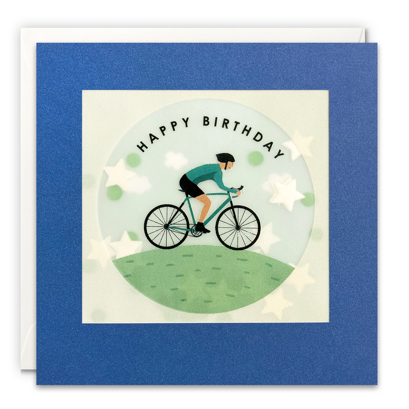 Birthday Cyclist Paper Shakies Card