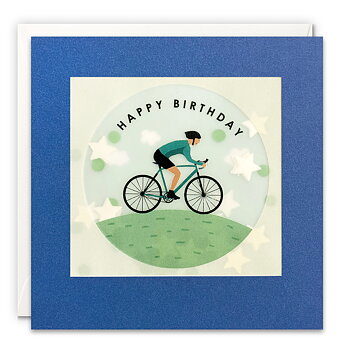 Birthday Cyclist Paper Shakies Card