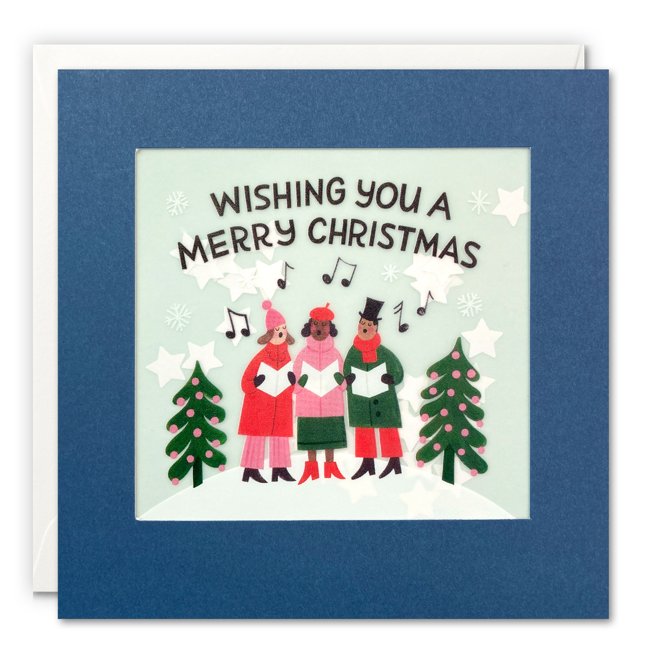 Carol Singers Christmas Paper Shakies Card